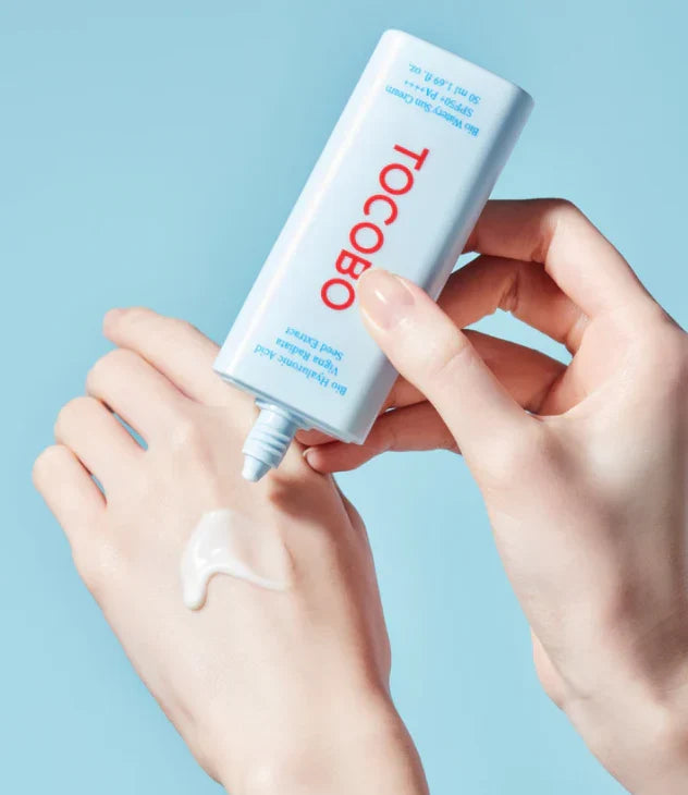 TOCOBO Bio hyaluronic acid Watery Sun Cream SPF50 PA++++ واقي الشمس المائي الكيميائي الشفاف من توكوبو
