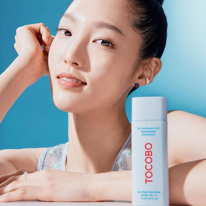 TOCOBO Bio hyaluronic acid Watery Sun Cream SPF50 PA++++ واقي الشمس المائي الكيميائي الشفاف من توكوبو