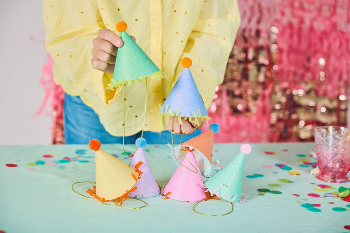 Top Off The Fun Mini Glitter Party Hats Set
