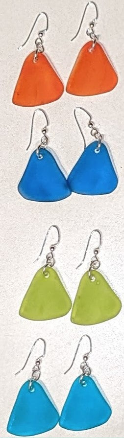 Triangle Seaglass Earring