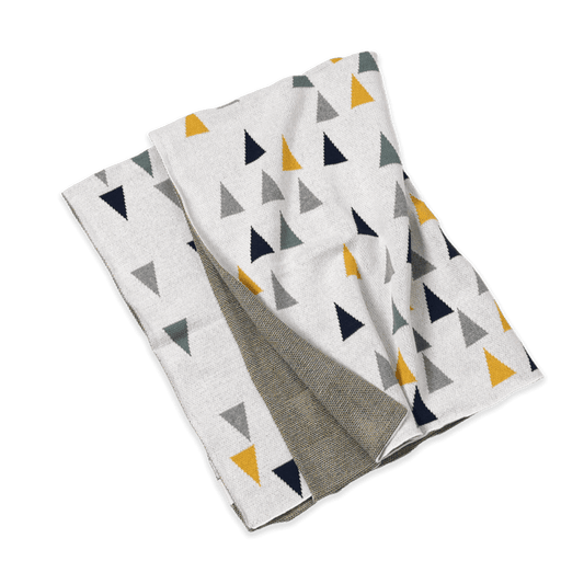 Triangles - Jacquard Sweater Knit Baby Blanket (Organic Cotton)