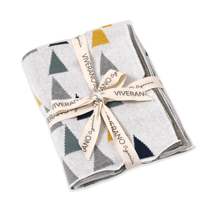 Triangles - Jacquard Sweater Knit Baby Blanket (Organic Cotton)