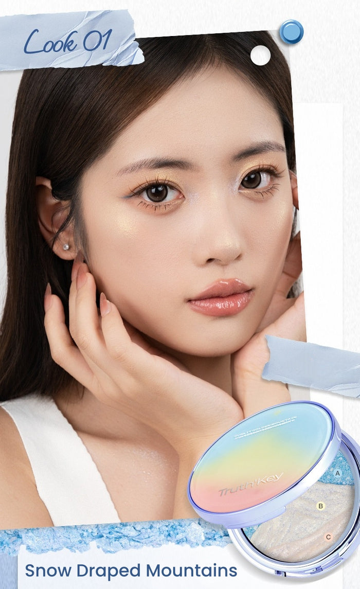 Truth'Key Golden Mountain at Sunrise Tri-Color Highlighter Cream T5790
