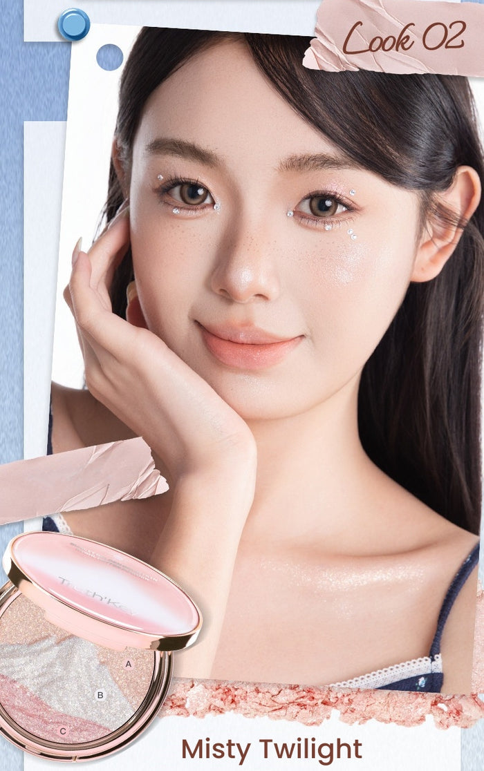Truth'Key Golden Mountain at Sunrise Tri-Color Highlighter Cream T5790