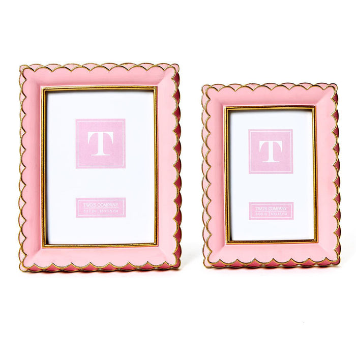 Two's Co. Scalloped Pink Picture Frame