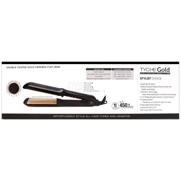 Tyche Gold Double Coated Gold Ceramic Flat Iron - ikatehouse