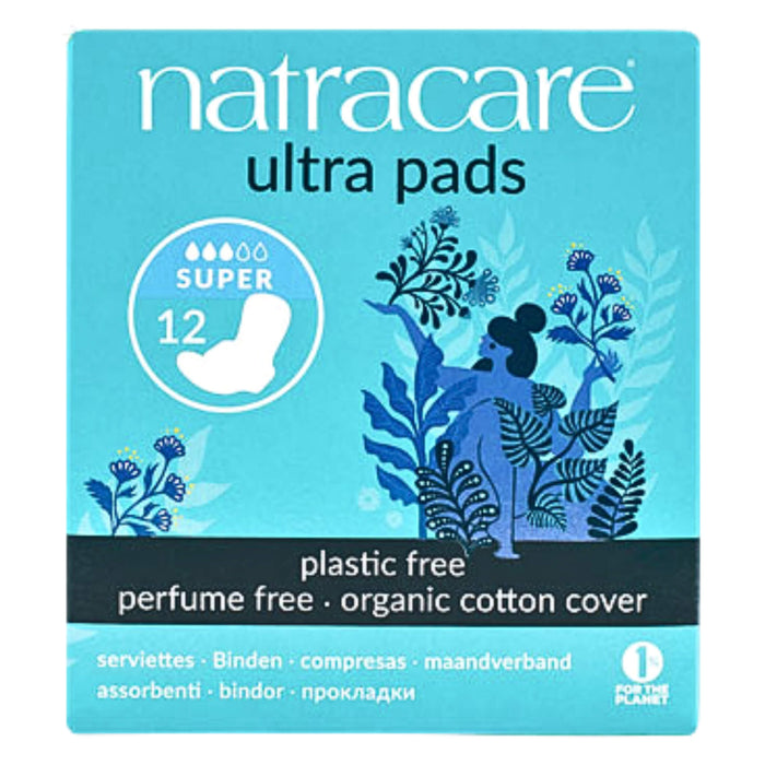 Package of Natracare Ultra Pads w/Wings Super 12 Pack