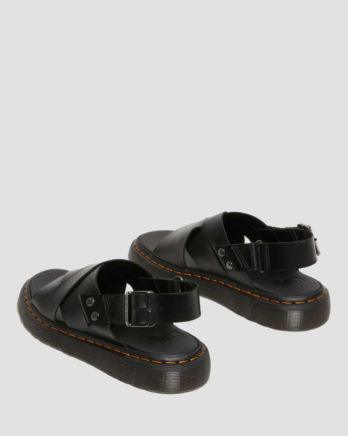 Unisex Zane Brando Leather Slingback Sandals Black Brando