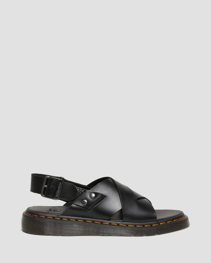 Unisex Zane Brando Leather Slingback Sandals Black Brando