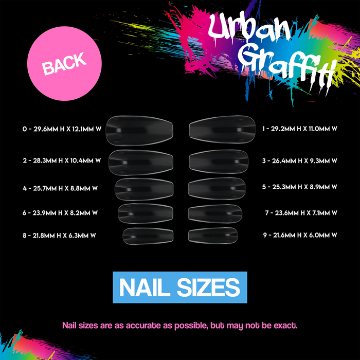 Urban Graffiti JP-016 Ballerina Nail Tips - Transparent - 500   Naio Nails