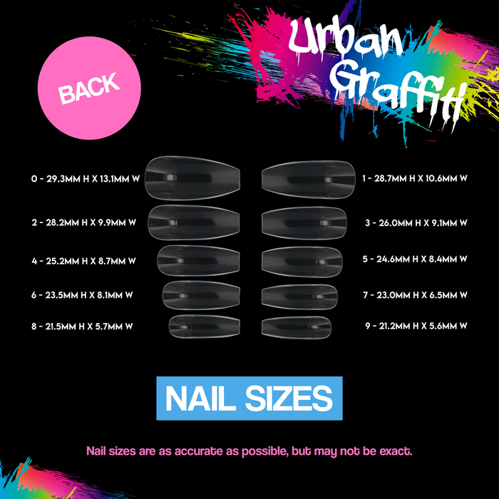 Urban Graffiti JP-017 Ballerina Nail Tips - Transparent - 500   Naio Nails