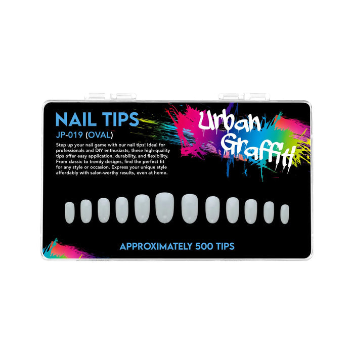 Urban Graffiti JP-019 (Oval) Nail Tips - Natural - 500   Naio Nails