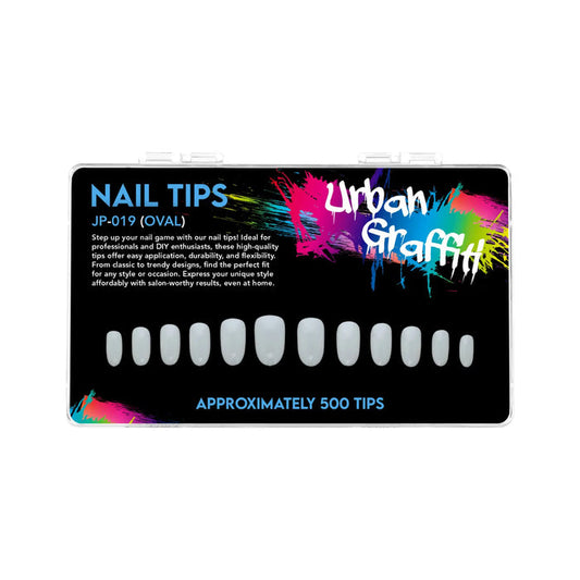 Urban Graffiti JP-019 (Oval) Nail Tips - Natural - 500   Naio Nails