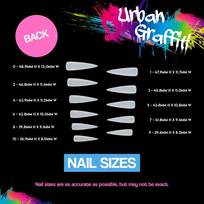 Urban Graffiti JP-024 Stiletto Nail Tips - Natural - 550   Naio Nails