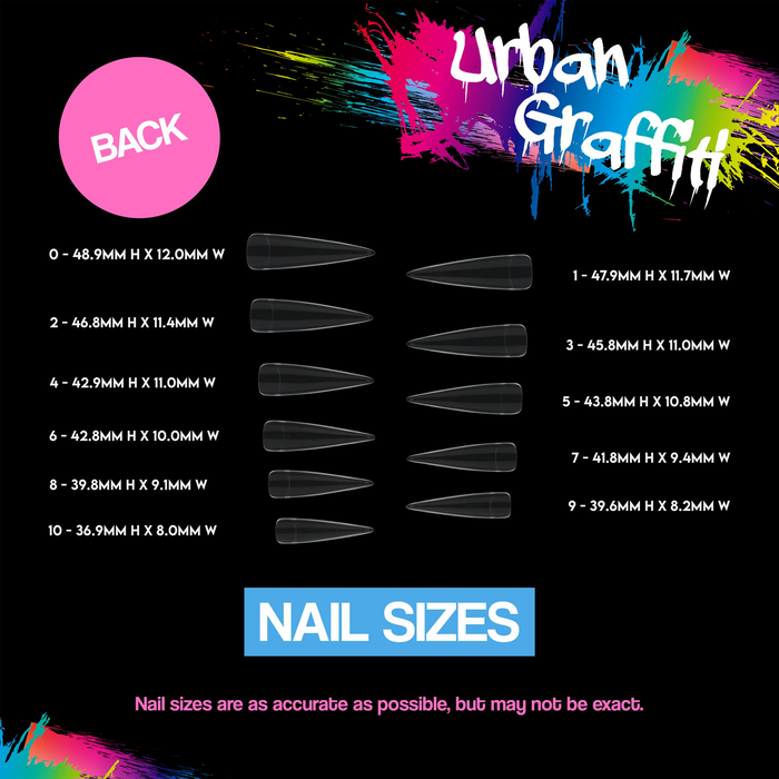 Urban Graffiti JP-024 Stiletto Nail Tips - Transparent - 550   Naio Nails