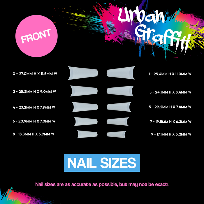 Urban Graffiti JP-026 Coffin Nail Tips - Natural - 500   Naio Nails