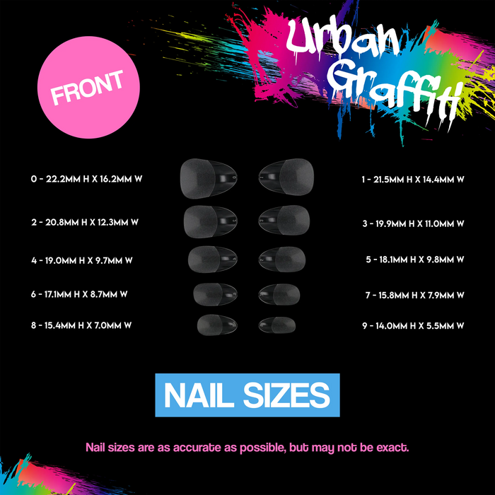 Urban Graffiti JP-027 Rounded Nail Tips - Transparent - 500   Naio Nails