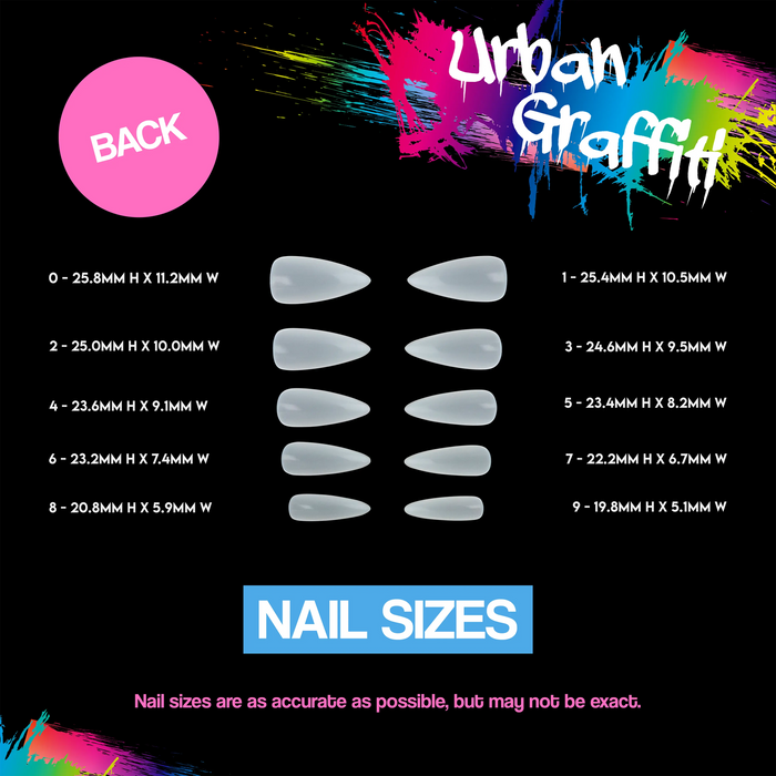 Urban Graffiti JP-028 Almond/Stiletto Nail Tips - Natural - 500   Naio Nails