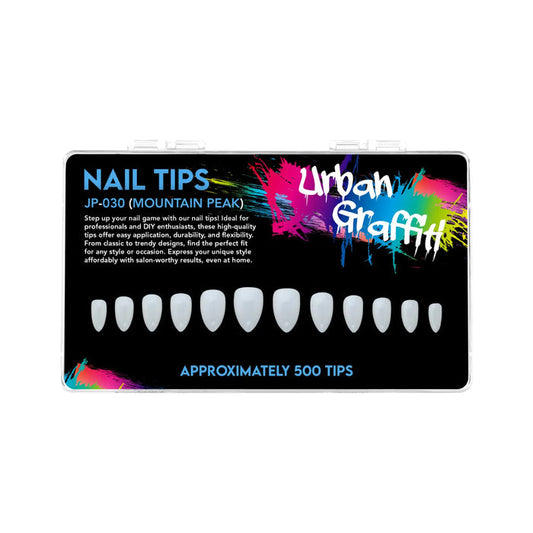 Urban Graffiti JP-030 Mountain Peak Nail Tips - Natural - 500   Naio Nails
