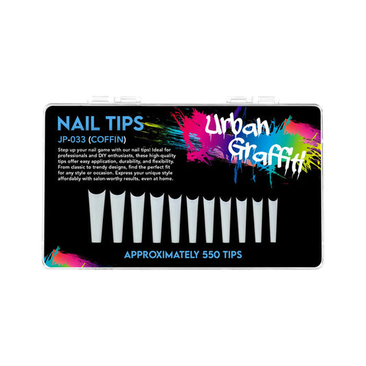 Urban Graffiti JP-033 Coffin Nail Tips - Natural - 550   Naio Nails