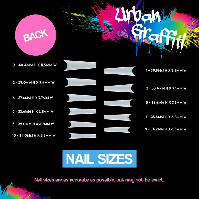 Urban Graffiti JP-033 Coffin Nail Tips - Natural - 550   Naio Nails