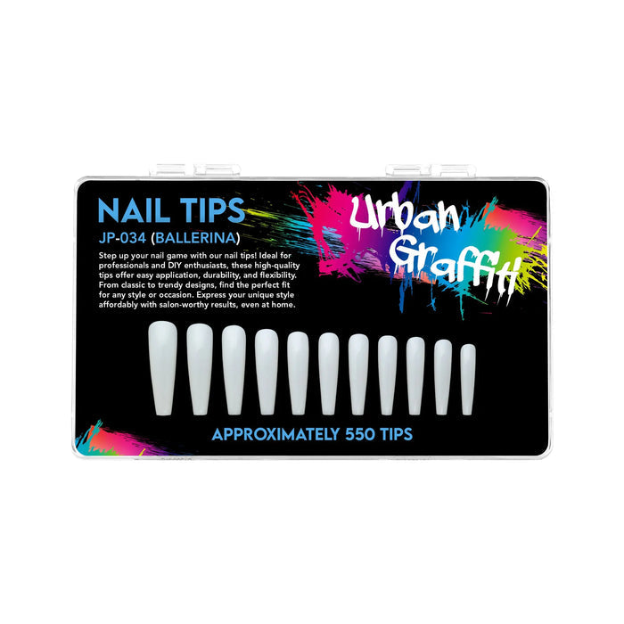 Urban Graffiti JP-034 Ballerina Nail Tips - Natural - 550   Naio Nails