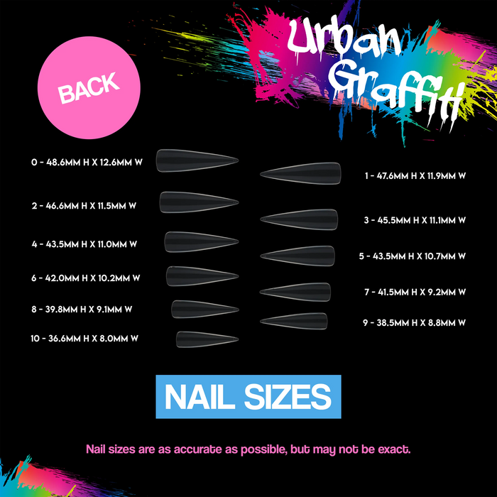 Urban Graffiti JP-035 Stiletto Nail Tips - Transparent - 550   Naio Nails