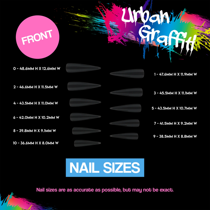 Urban Graffiti JP-035 Stiletto Nail Tips - Transparent - 550   Naio Nails