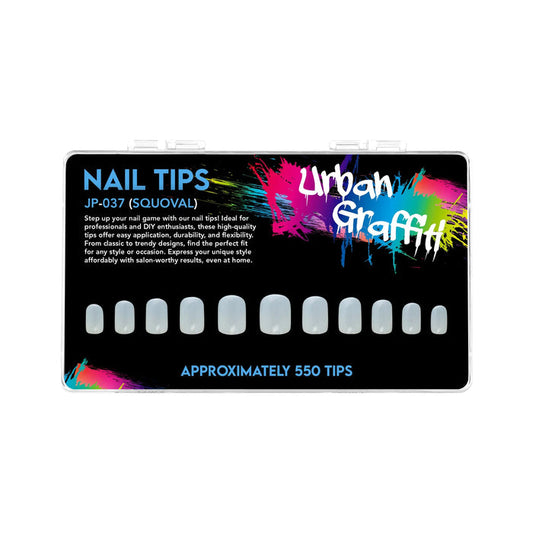 Urban Graffiti JP-037 Squoval Toe Nail Tips - Natural - 550   Naio Nails