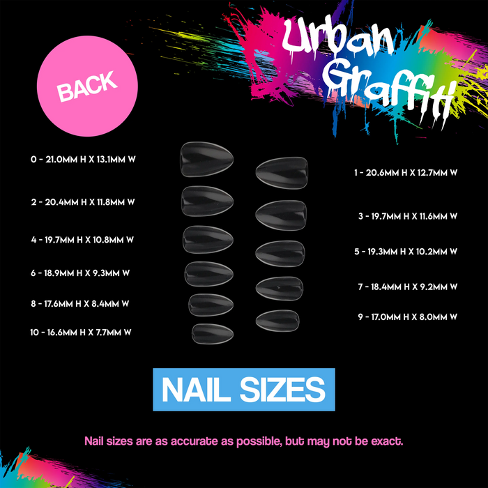 Urban Graffiti JP-039 Almond Nail Tips - Transparent - 550   Naio Nails