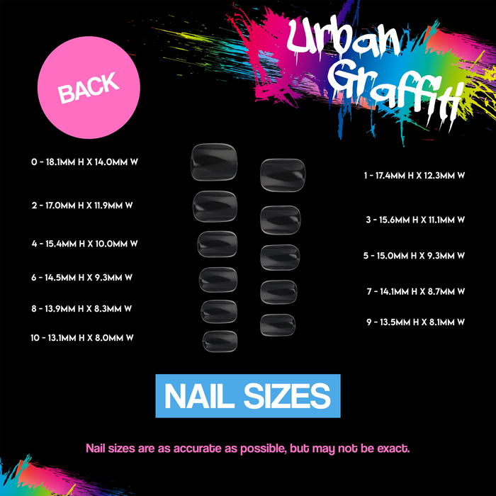 Urban Graffiti JP-040 Squoval Nail Tips - Transparent - 550   Naio Nails