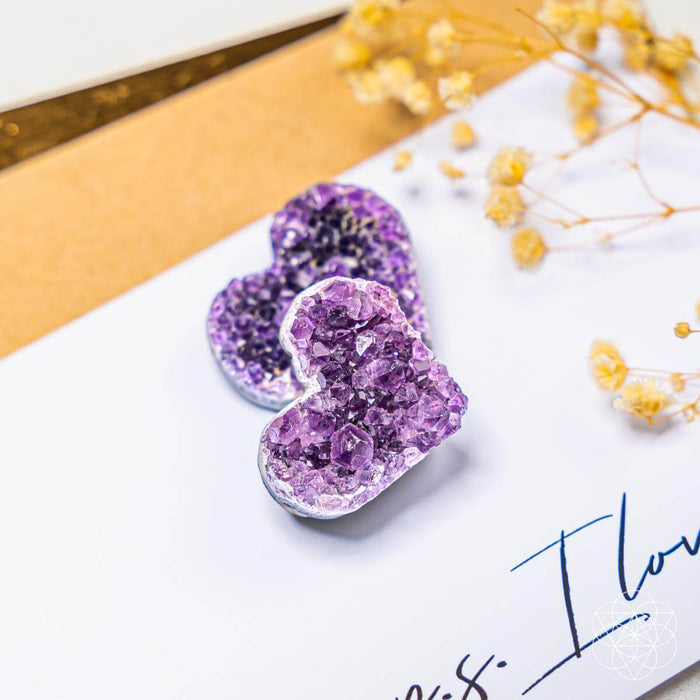 Uruguayan Amethyst Love Heart Cluster - AAA Premium Quality