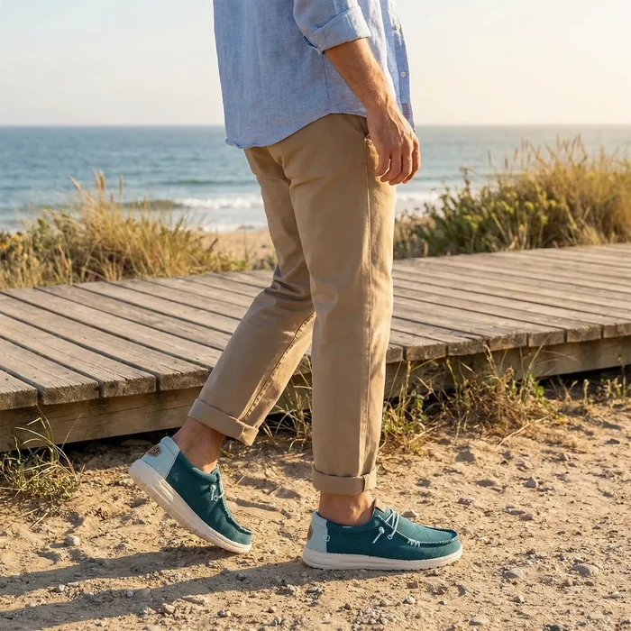 Wally Braided Heren Instappers Deep Green/Harbor Grey