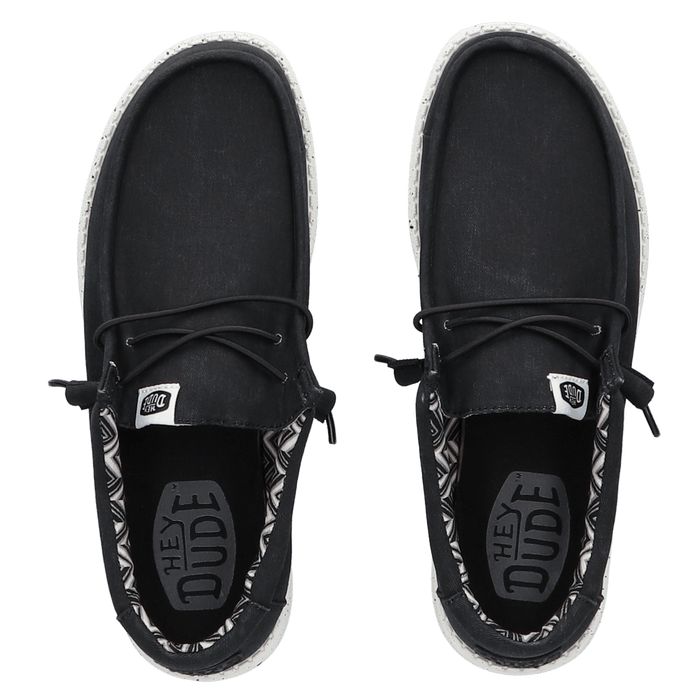 Wally Canvas Heren Instappers Black/White