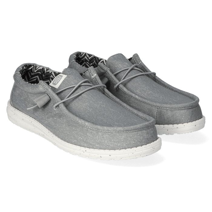 Wally Canvas Heren Instappers Light Grey