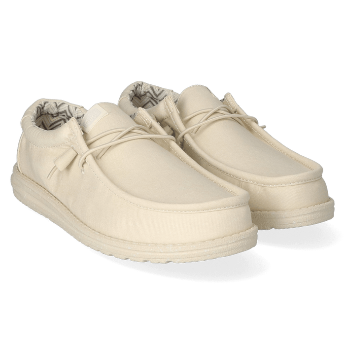 Wally Canvas Heren Instappers Stone White