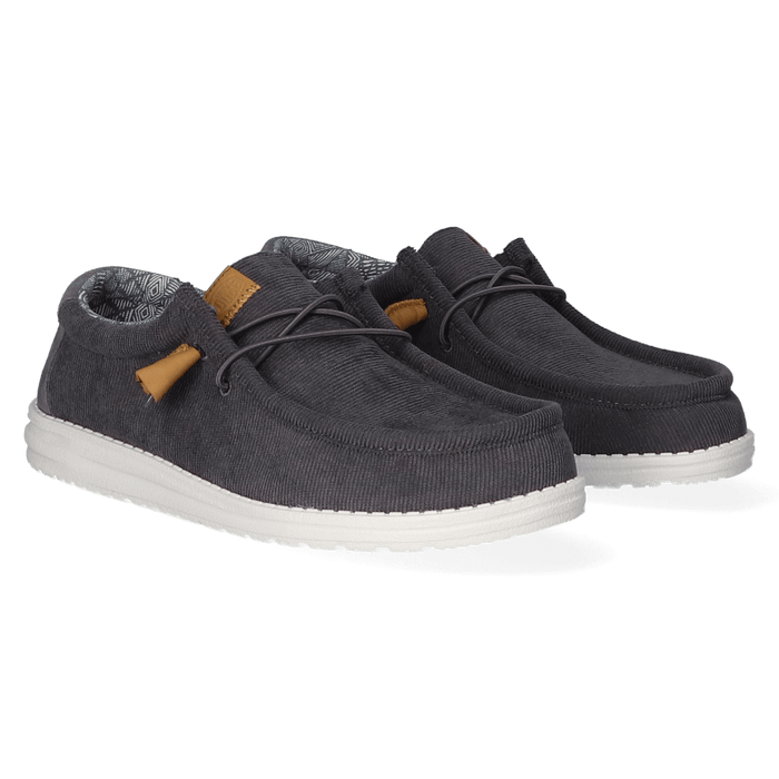Wally Corduroy Heren Instappers Charcoal