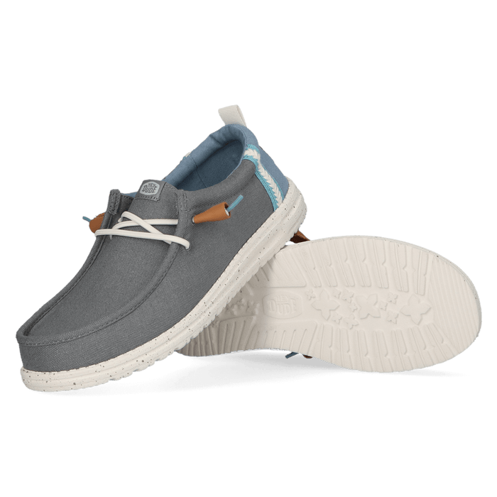 Wally Craft Linen Heren Instappers Monument Grey/Faded Denim