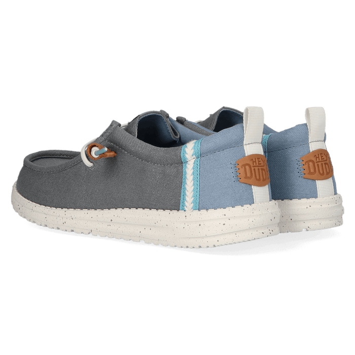 Wally Craft Linen Heren Instappers Monument Grey/Faded Denim