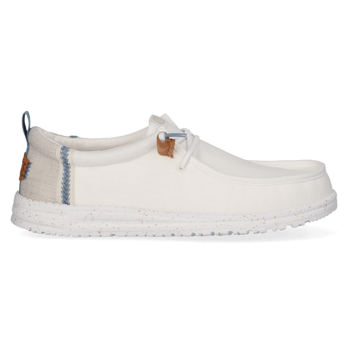 Wally Craft Linen Heren Instappers White/Stone Grey