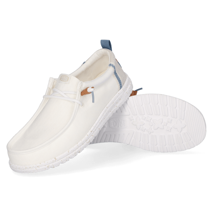 Wally Craft Linen Heren Instappers White/Stone Grey
