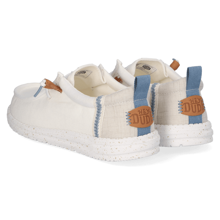 Wally Craft Linen Heren Instappers White/Stone Grey