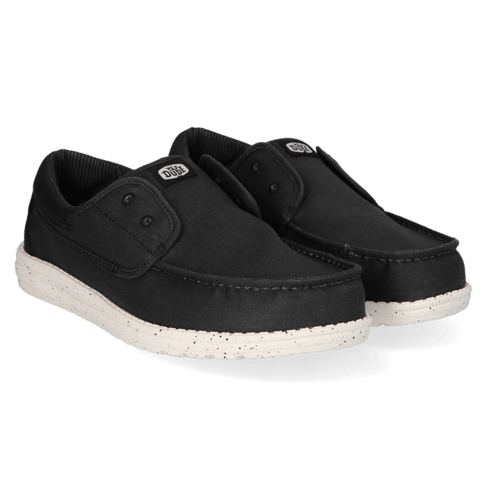 Wally Cru Stretch Canvas Heren Loafers Black/Black
