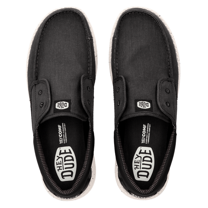 Wally Cru Stretch Canvas Heren Loafers Black/Black
