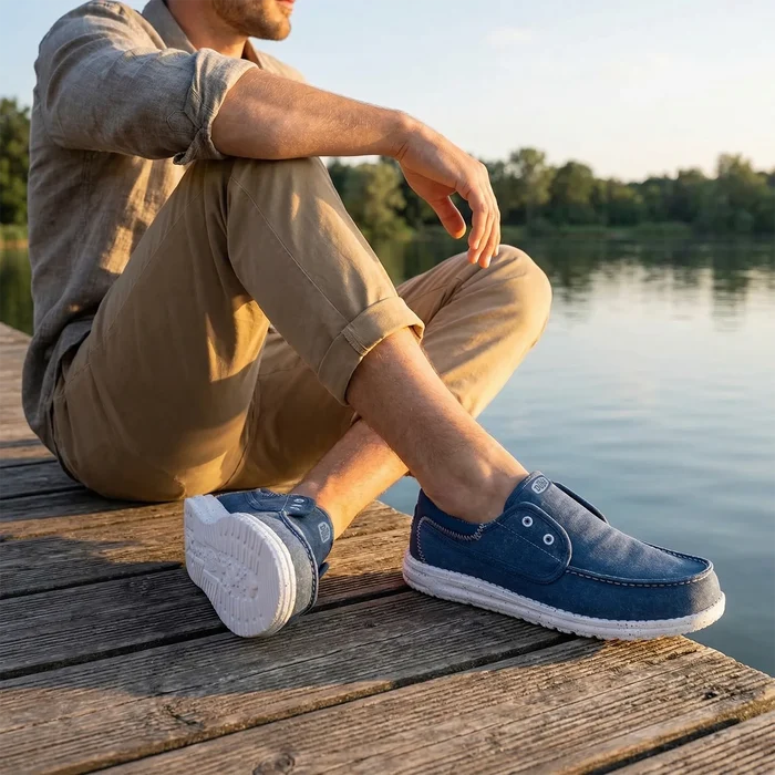 Wally Cru Stretch Canvas Heren Loafers Ensign Blue/Multi
