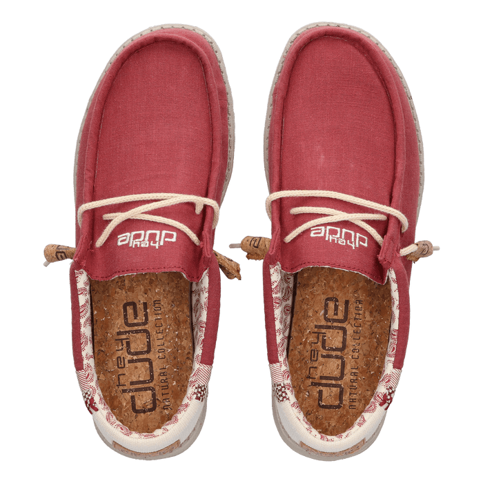Wally Linen Natural Heren Instappers Brick