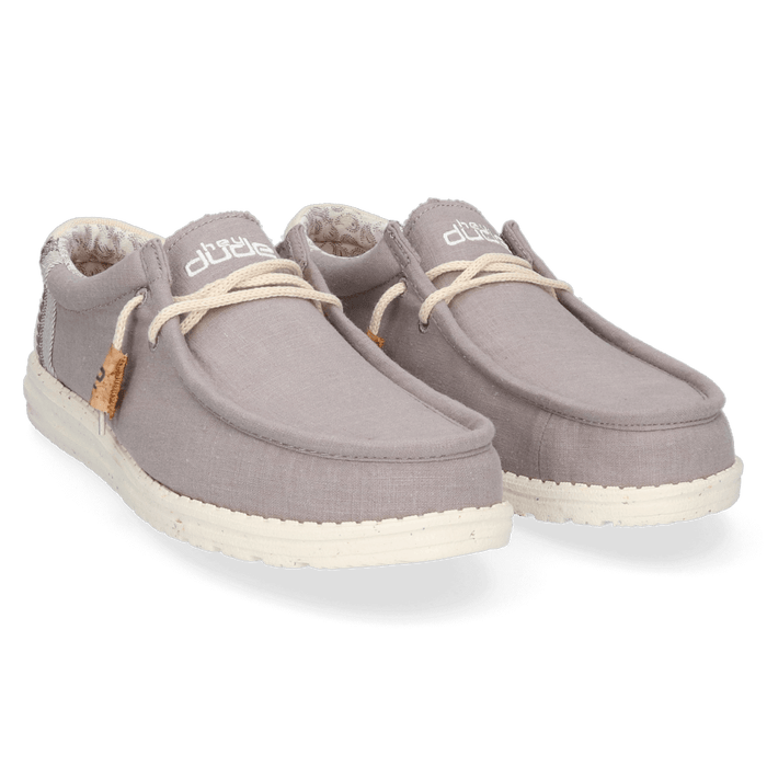 Wally Linen Natural Heren Instappers Grey