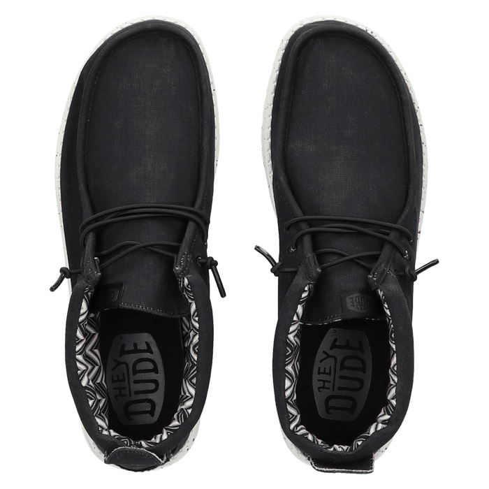 Wally Mid Canvas Heren Instappers Black/White