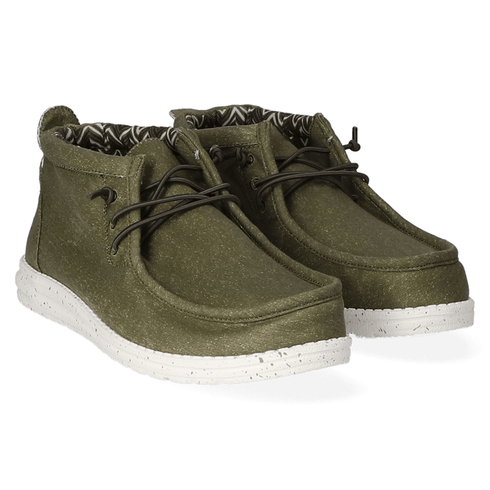 Wally Mid Canvas Heren Instappers Olive