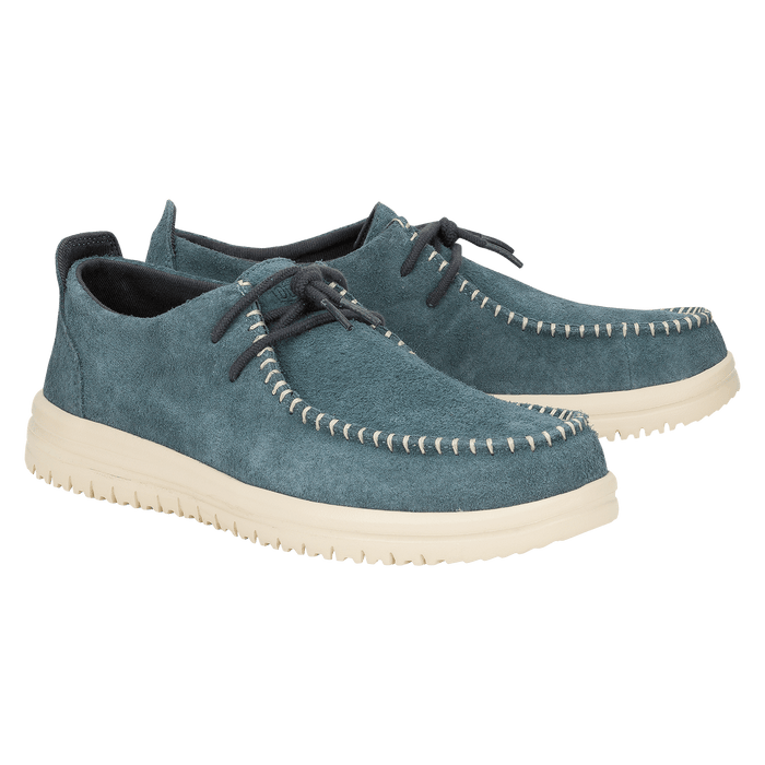 Wally NXT Moc Heren Mocassins Suede Stormy Blue/Wood Ash